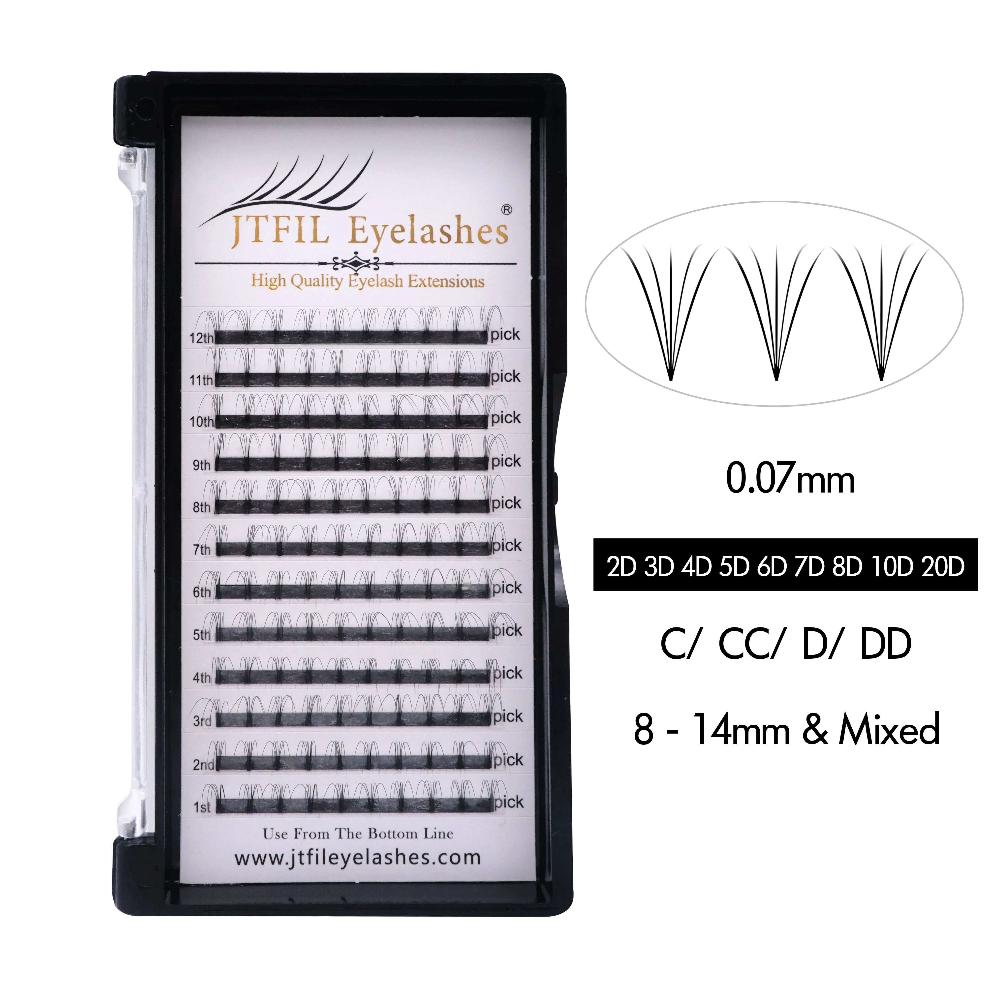 Wholesale 2D 3D 4D 5D 6D individual clusters volume lashes pre made fan Eyelashes Extension