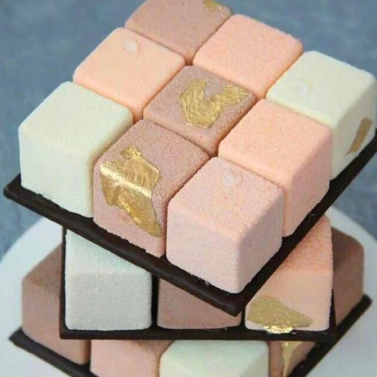 Factory Direct wholesale 15 Cavity mini square Silicone Baking cake Mold for DIY Magic