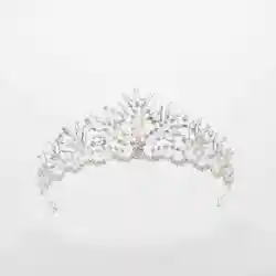 Silver Color Rhinestone Crown Tiara High Quality Handmade Crystal Hair Accessories Headband Bridal Wedding Princess Tiara Crown