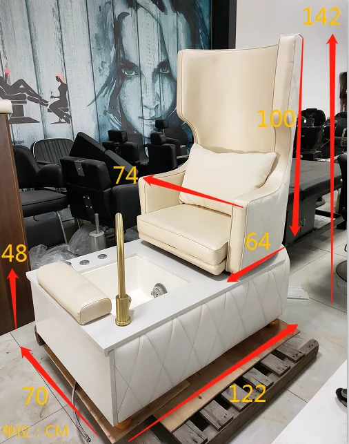 2023 Grey Luxury Comfortable Massage Pedicure Spa Chair With Foot Spa Bowl For Beauty Salon
