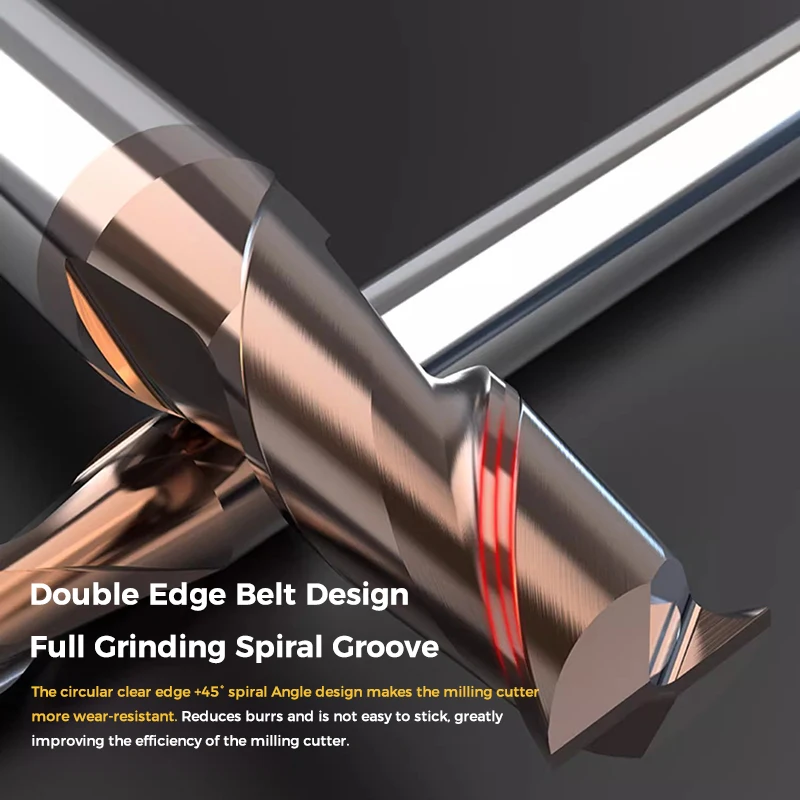 MDBT HRC55 CNC end Milling Cutter 2 flute Solid Carbide End Mill tungsten steel end mill with coated Aerospace Auto Industry