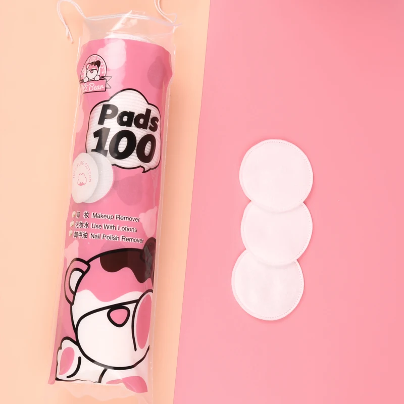 Disposable round  cotton pads face cleaning makeup remover cotton pad