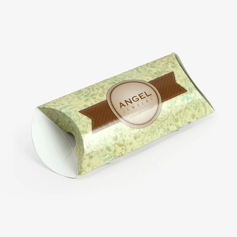 Eco- friendly Wholesale Custom Logo Printed Glossy Cardboard Pillow Shape Box Packaging Paper Boxes
