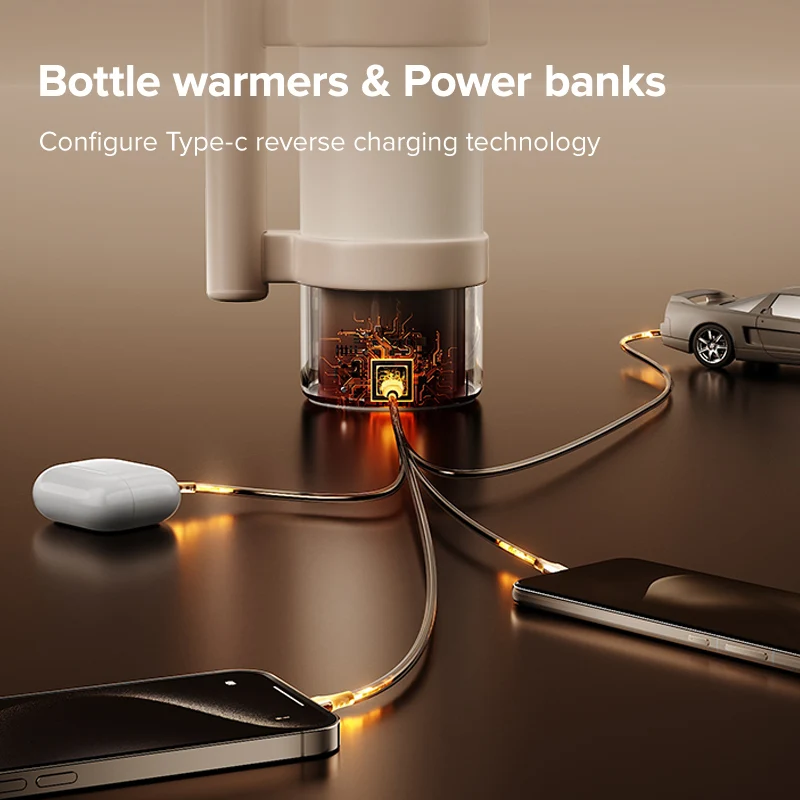 Portable USB Milk Warmer and Bottle Warmer Travel Tea Kettle for Baby Feeding and Hot Drinks on the Road