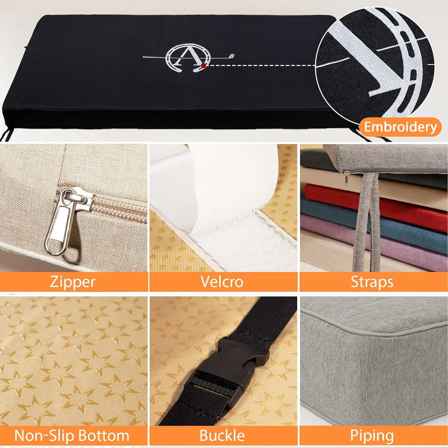 70D High-Resilience Foam Custom Long Faux Leather Bench Cushion For Furniture Window Seat Chair Sofa Couch Swing