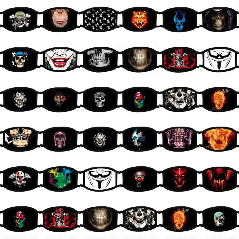 
Wholesale Funny Cotton Reusable Washable Halloween Cloth Mouth Cover 3D Print Adult Clown Face Mask 