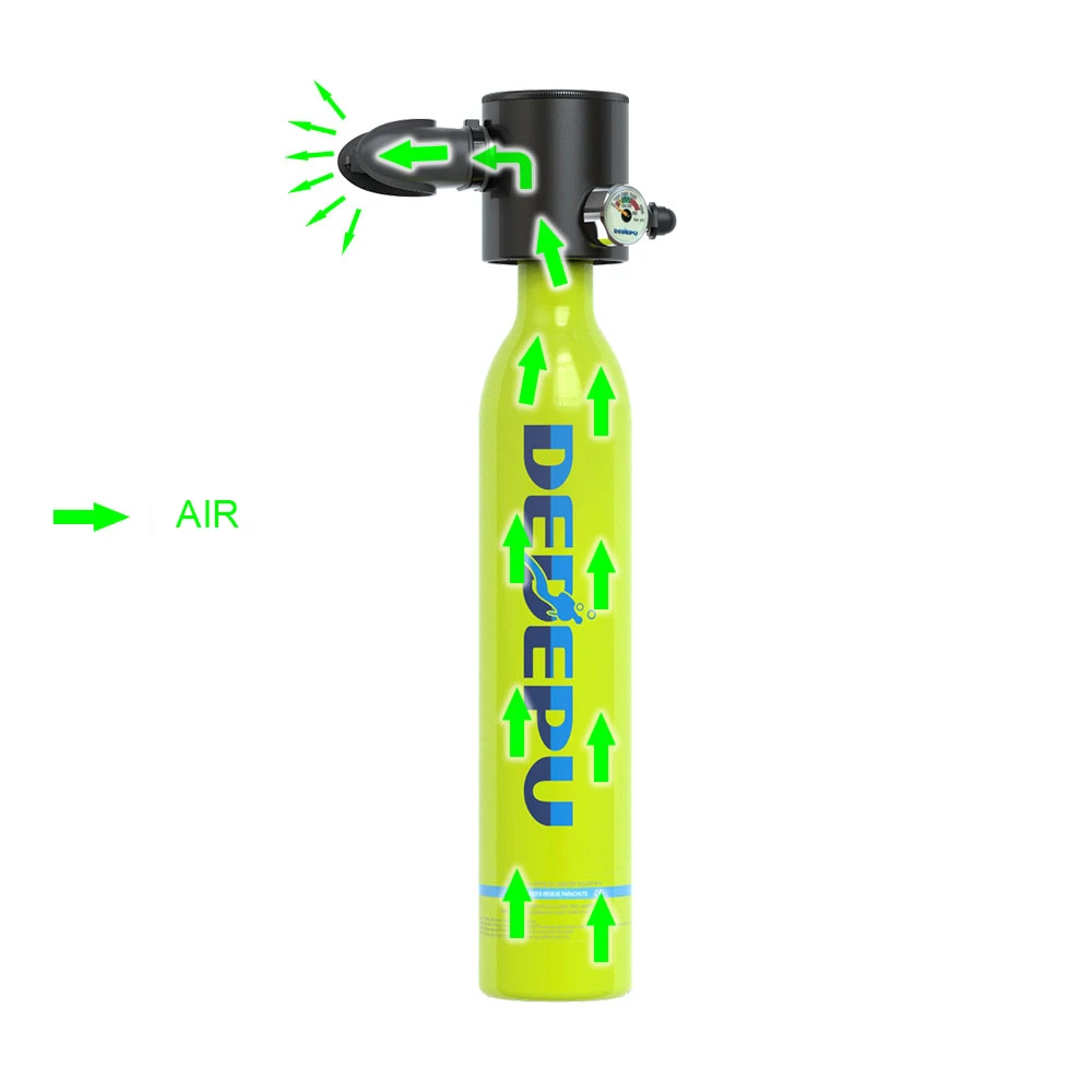 DEDEPU Diving Air Bottle Refill Underwater Breathing Diving Mini Scuba 0.5L Tank With 200 Bar/ 3000 Psi/ 20 Mpa