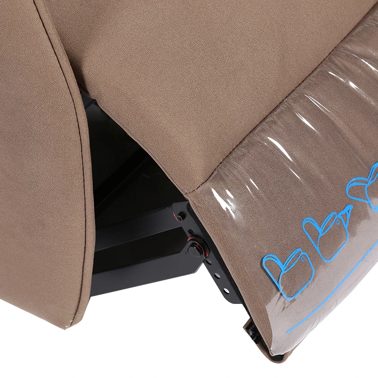 Narrow armrest design Brown Push Back Manual Recliner Chair Recliner Sofa With Wooden Handle