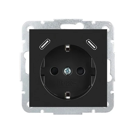 Schuko Socket with 2 USB type c system 55 Complete Set USB Charger  Connection Protection Easy Installation PD 20w