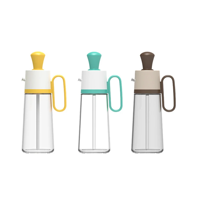 2022 new pea brush pour integrated transparent glass oil bottle kitchen soy sauce vinegar condiment bottle