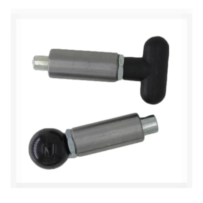 CNC machined custom spring loaded pull indexing plunger pin with T handle or ball handle