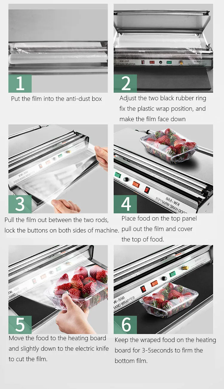 Fresh Keeping Cling Film Vegetable Fruit Meat Tray Sealing Hand Wrapping wrapper machine