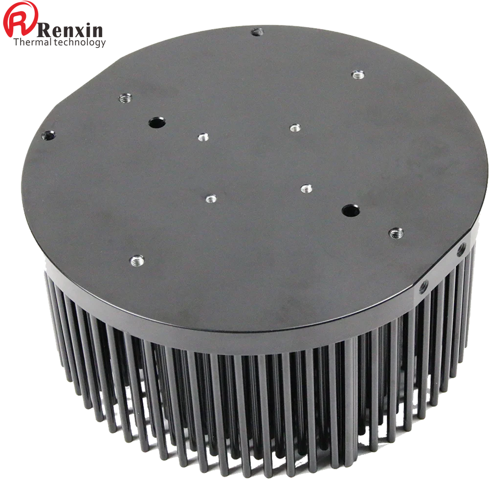 Factory Supply Aluminum Pin Fin Cold Forging Heatsink with Black Anodizing
