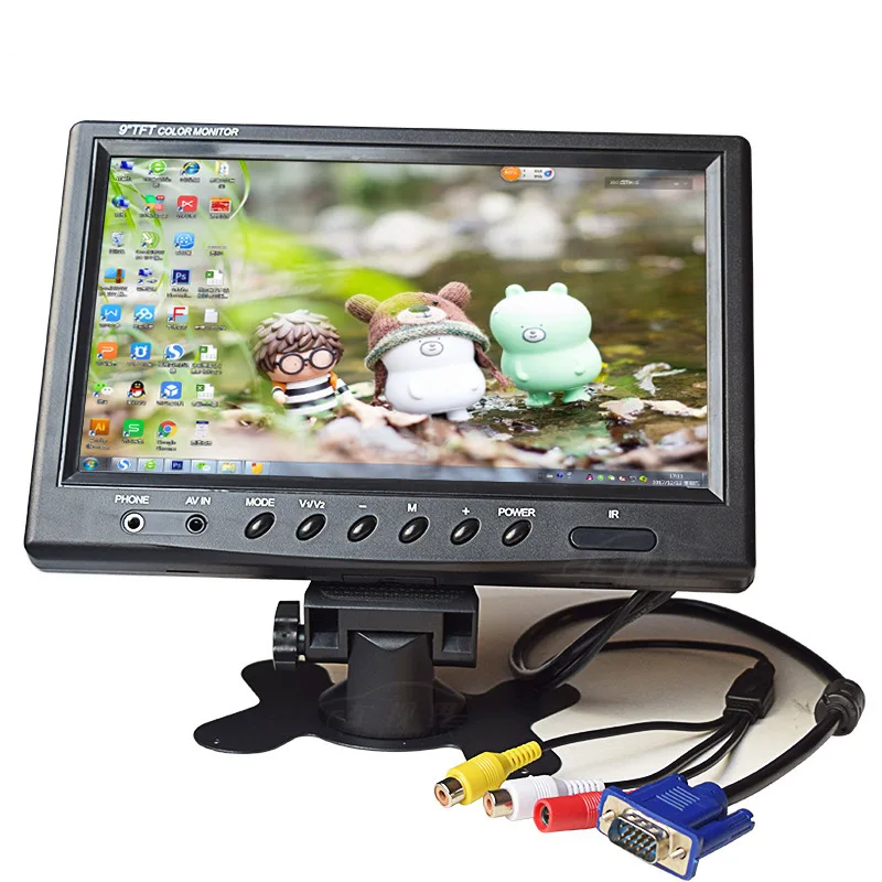 Hot Sale Source Factory Dc 12-24V Vga Desktop 9 Inch car Monitor