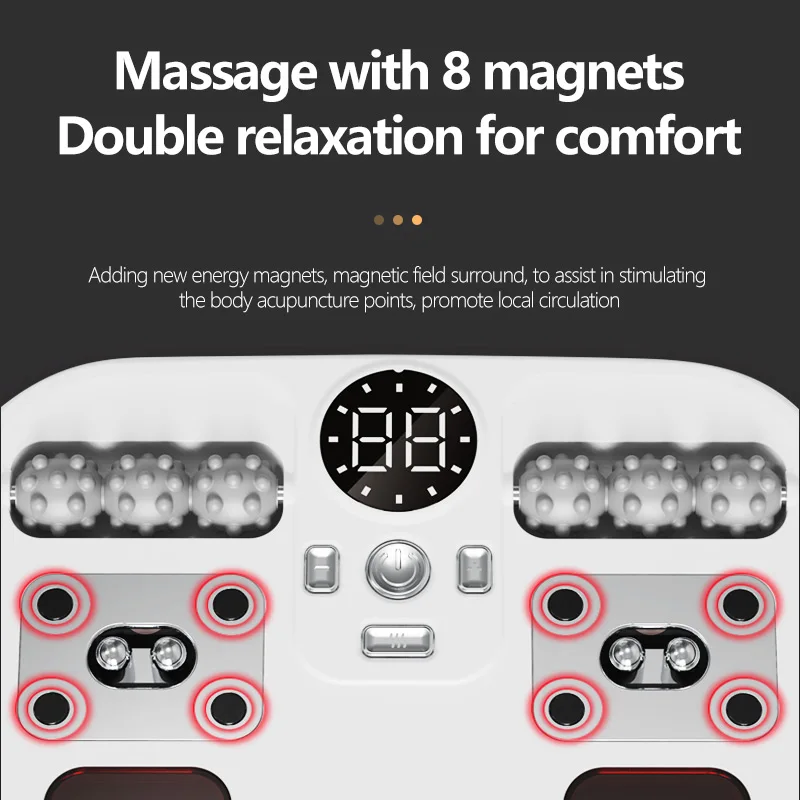 2024 Electric foot massager Magnet hot compress roller foot massage machine home leg muscle pain relief