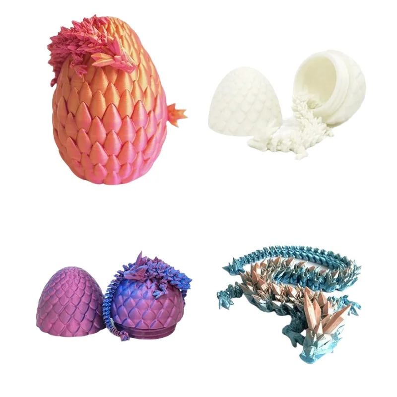 Custom 3D Printed Mysterious Dragon and Egg CNC Machined Chinese New Year Dragon Festival Gift or Collectible