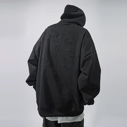 OEM/ODM High Quality Autumn Winter Streetwear Heavy Stone Washed Vintage 100% Cotton Blank Sweat Oversized Hoodies