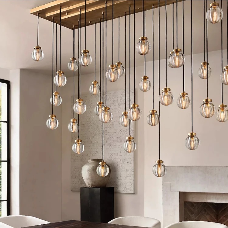 Tpstarlite Modern Style Dining Hall Commercial Hotel Villa Luxury Custom Glass Chandelier Lamp