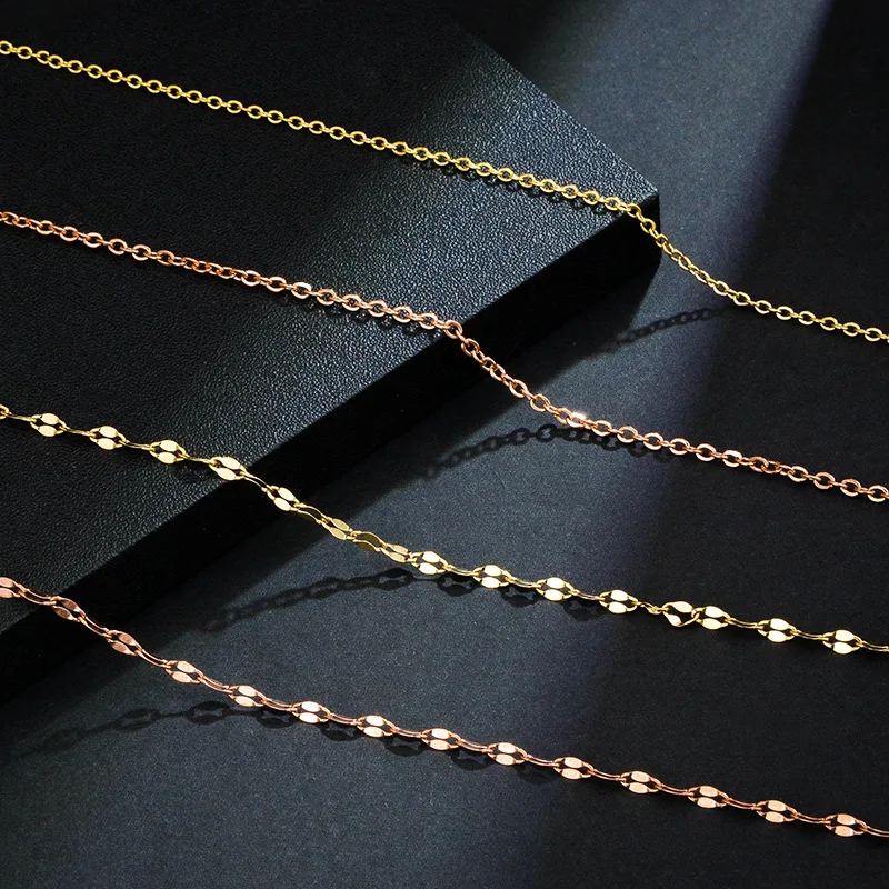 Wholesale Fashion 18 K Gold Plate Necklace Gold Plate Chain Rope Twist Chain Hip Hop Cuban Chain For Women Men