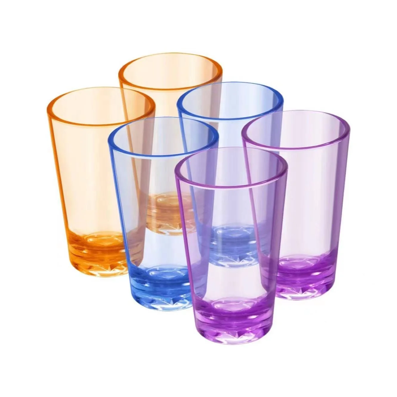 Factory wholesale assorted color 12oz unbreakable plastic acrylic drinking glasses tumbler cup for children and kids