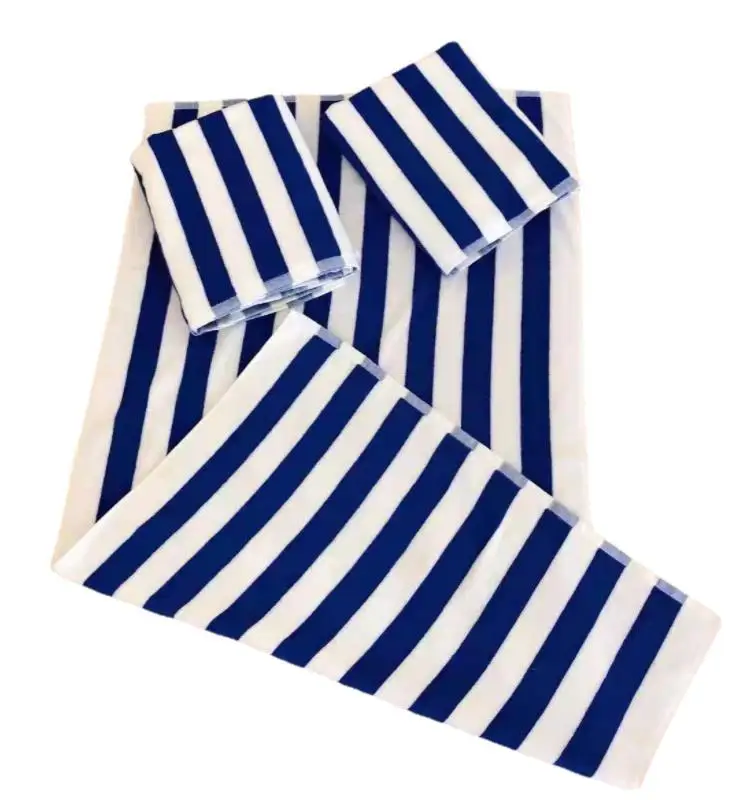 Cheap towels beach 100% cotton Customized Striped Cotton Beach Towels for Hotel and Resort