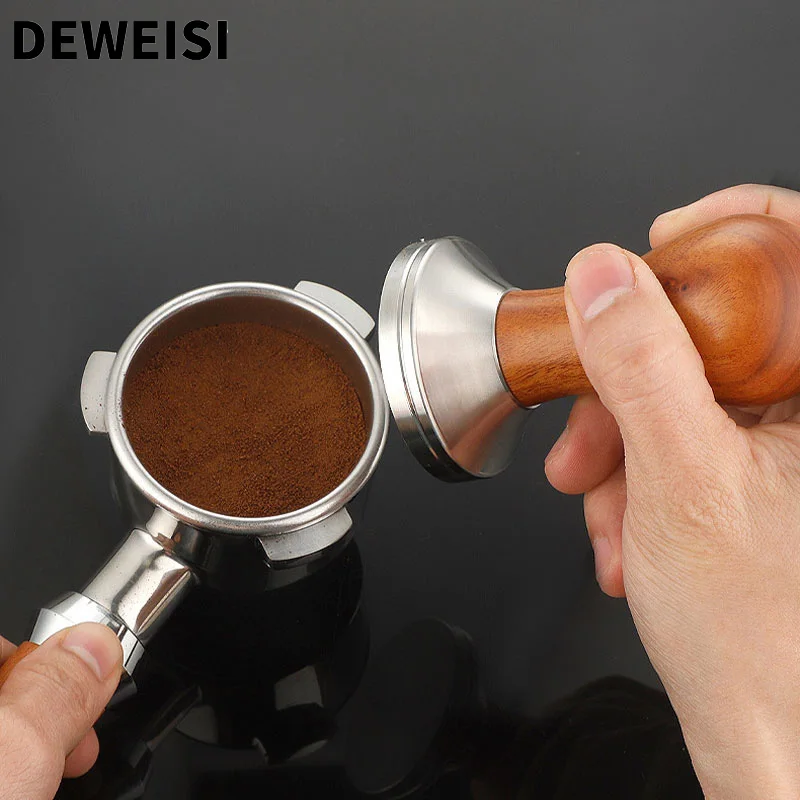DEWEISI coffee accessories wood handle 51mm stainless steel coffee tampers
