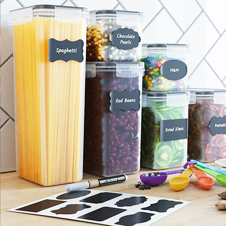 Popular Kitchen Miscellaneous Grain Sealed Can Storage Miscellaneous Grain Can Tea Noodle Clasp Plastic Transparent Storage Tank