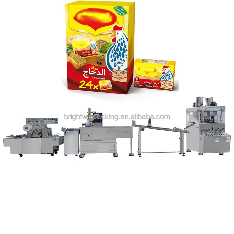 Maggi shrimp bouillon cube chicken stock seasoning cube spice pressing machine cube press wrapping machine boxing machines