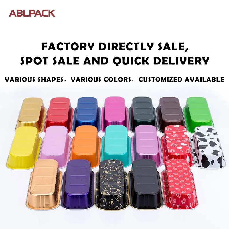 ABLPACK Aluminium foil bakery packaging cupcake tray box restaurant takeout 6.9oz airline food container replace paper plastic