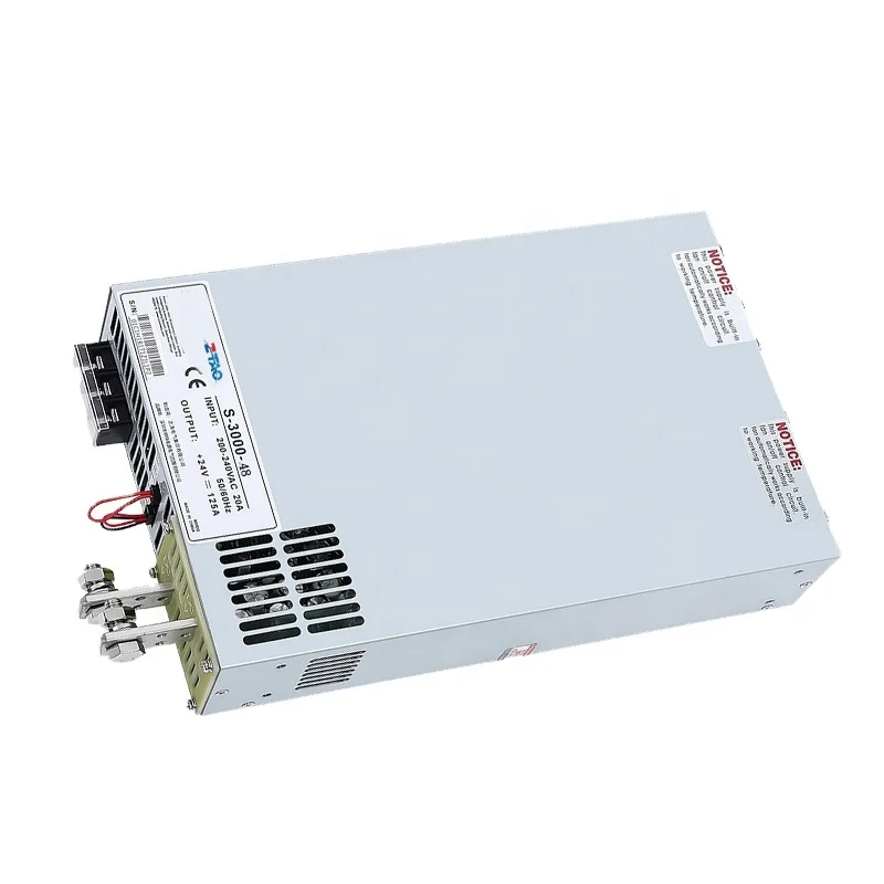Meanwell High power supply 24v S-3000-24 Ac DC 110v to 220v power supply Smps 3000w  24v 125A for led  drivers
