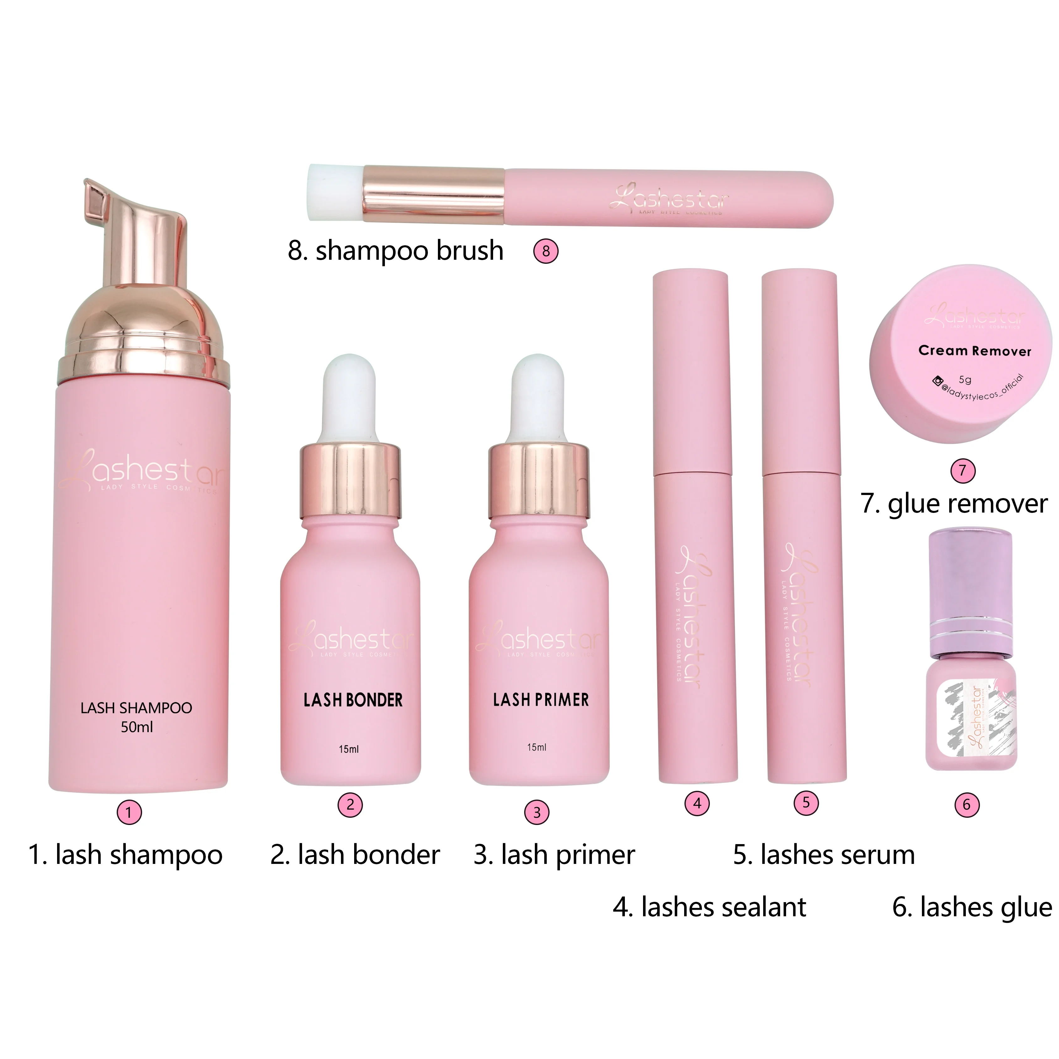 Foam Lash Shampoo kit 3 in 1 30/50/60ml Lash Bath And Cleansing Brush With Glitter Mascara Wand Cleanser Remover Lash shampoo