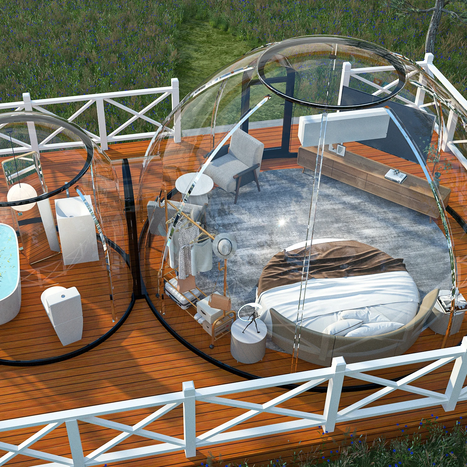 Full House Outdoor Prefab Dome House Room Geodesic Polycarbonate Dome House