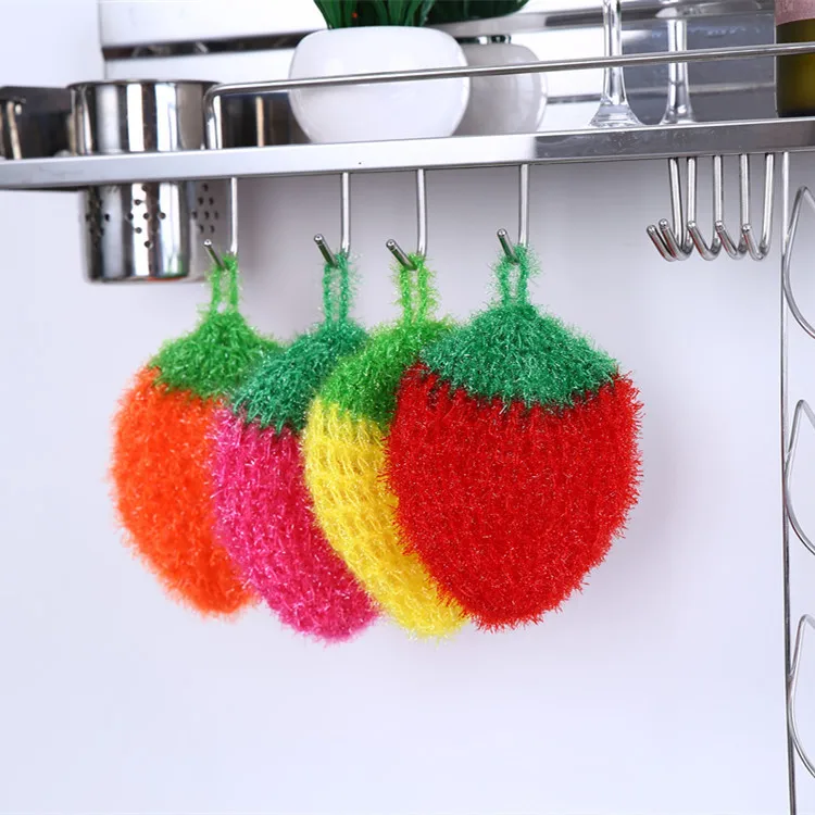 Acrylic dish towel kitchen decontamination handmade crocheted strawberry decorative dish cloth