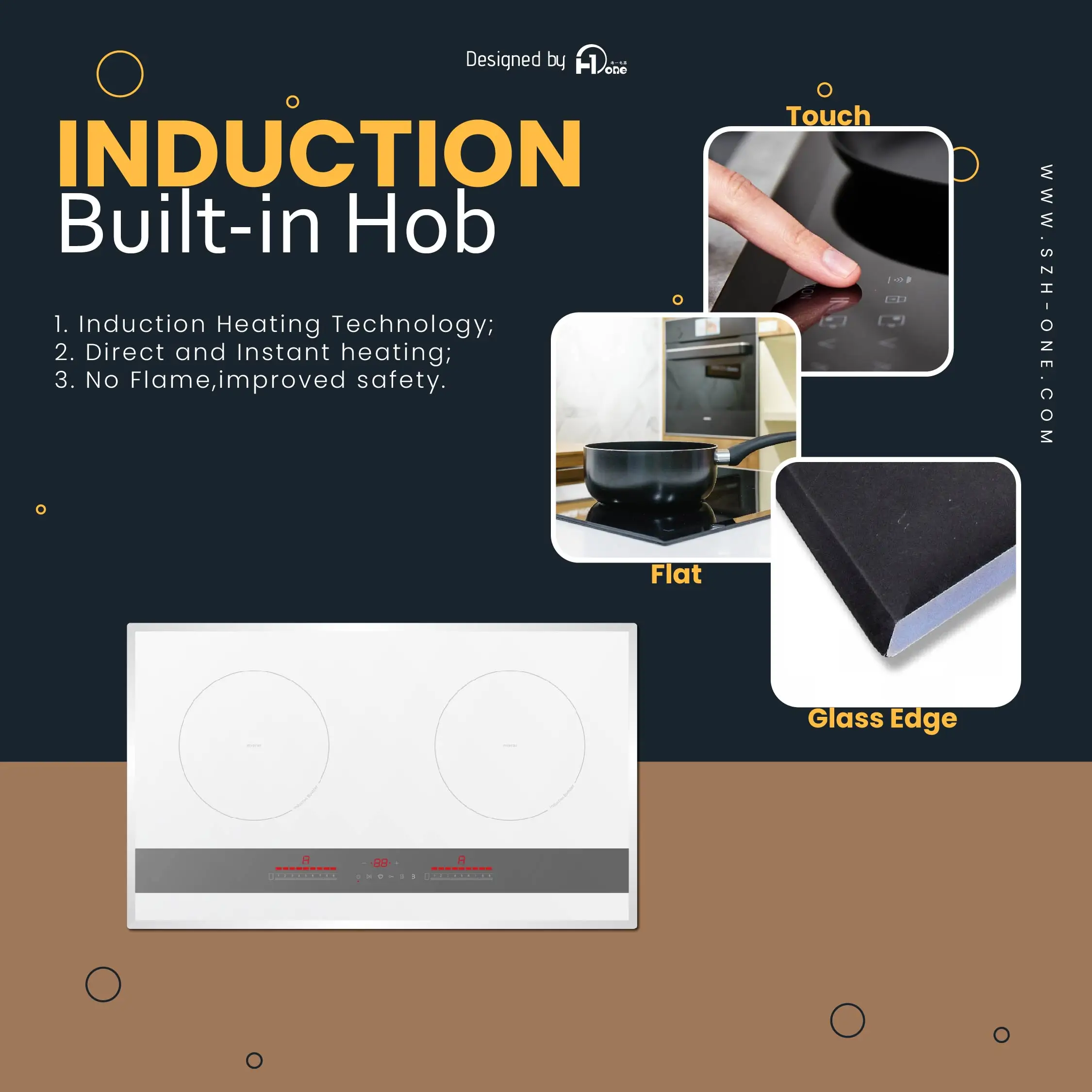 China Factory Sensor Touch Control Half Bridge Inverter Bep Tu Two Burners Built in OEM Induction Cooker Hob