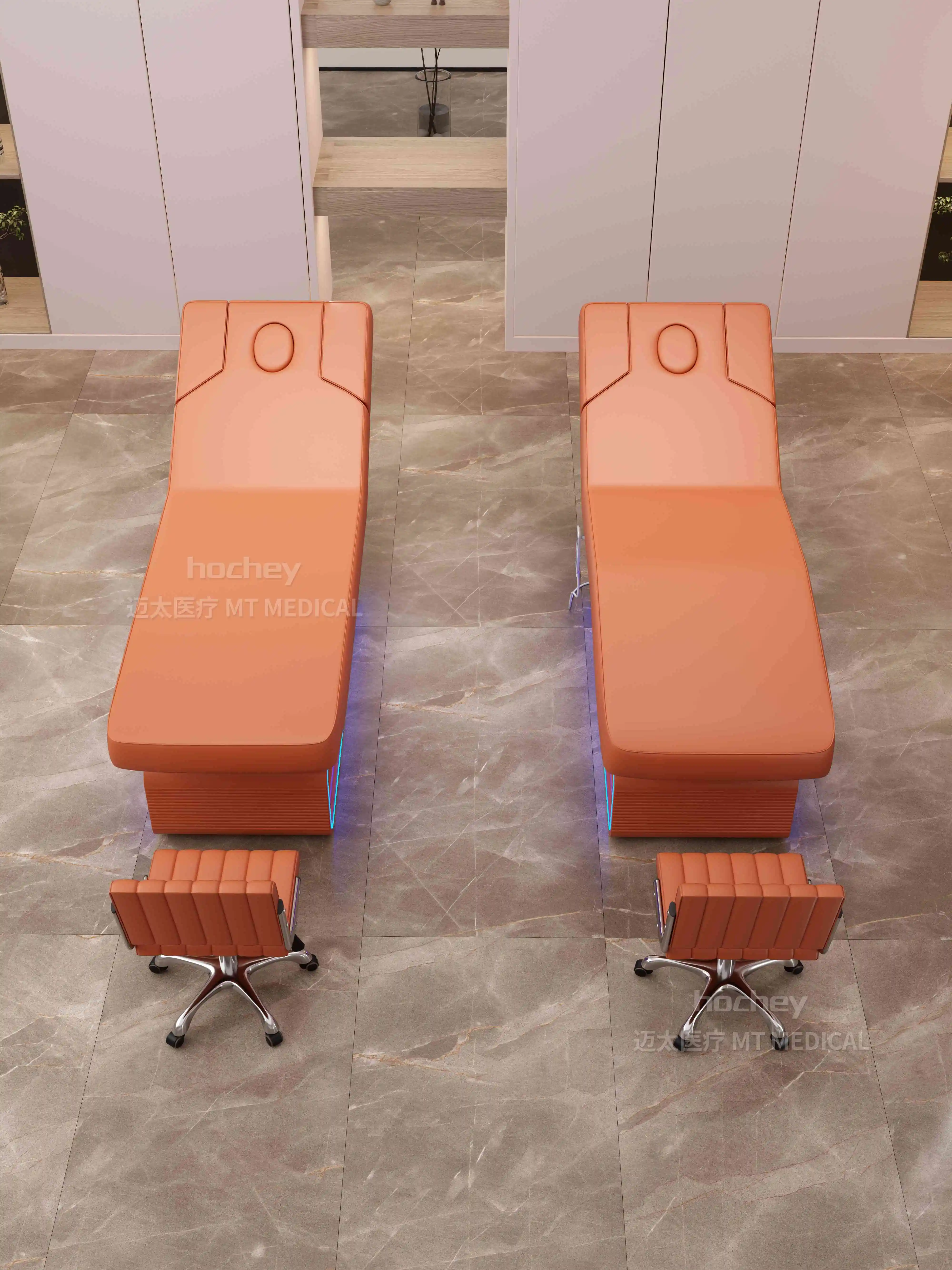 Hochey Beauty SPA Electronical Salon Furniture With Lights and Heating Function Golden Base With 3 Motors