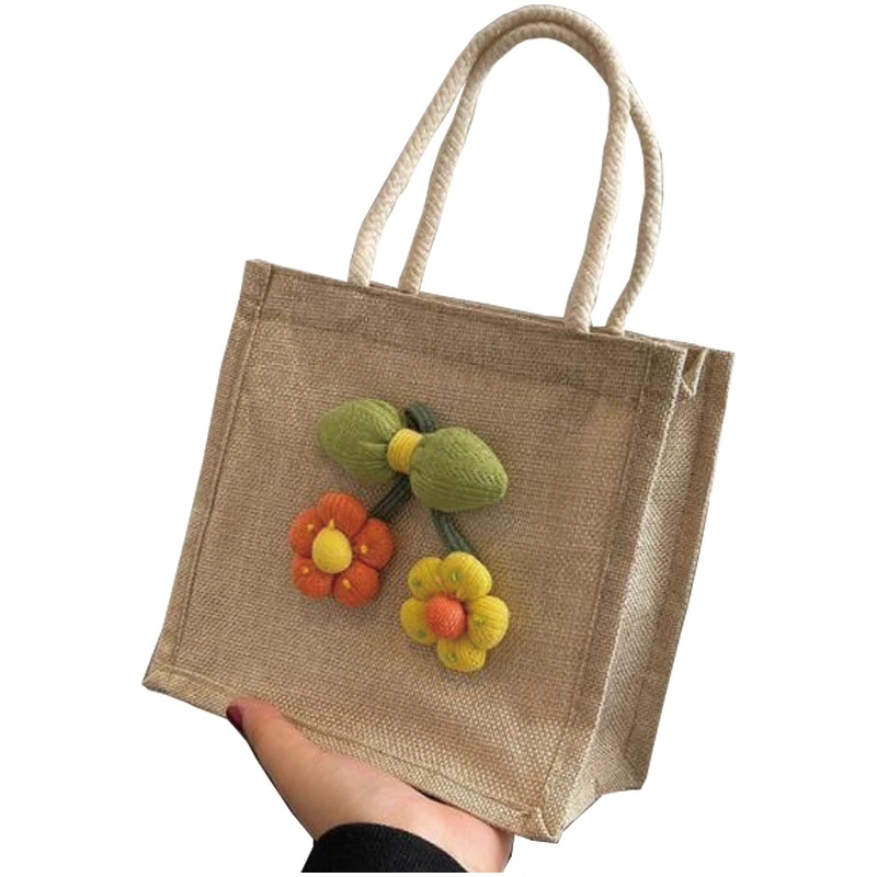 Оптовая продажа натуральных небольших джутовых сумок на заказ, Джутовая сумка, пляжная сумка