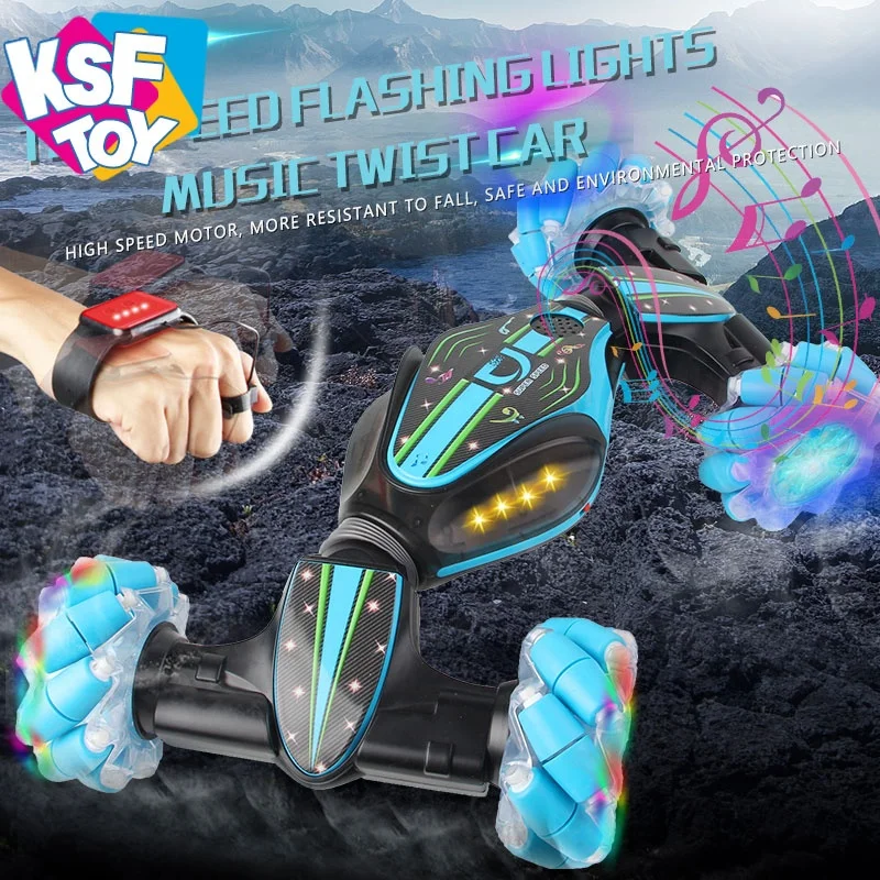  Двойной режим 2 4G rc twister трюковая машина ручные часы управление жестами трюковый автомобиль с музыкой и