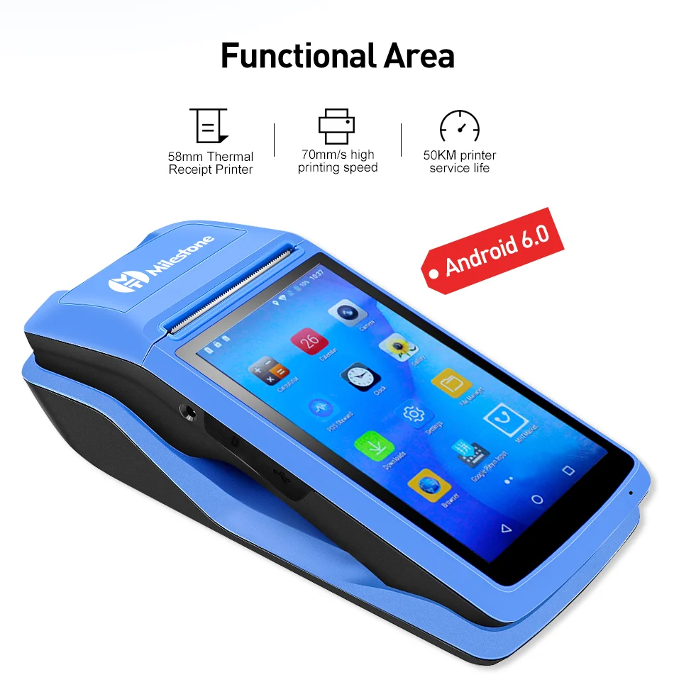 Handheld Pos Android Billing Pos terminal Machine Software Electronics All in One Pos Systems with Barcode Scanner