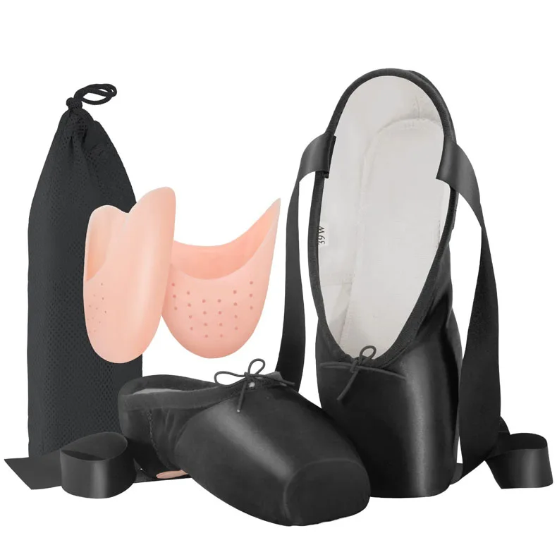 Custom Girls Women Ballet Dance Toe Shoes with Toe Pads and Mesh Bag