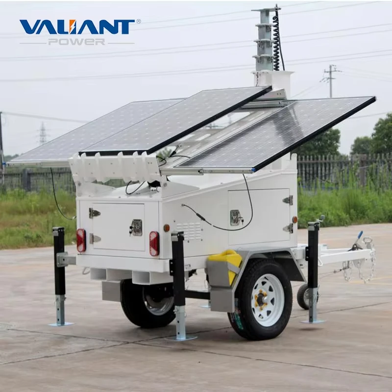 China Professional Manufacture Solar Trailer Solar Camera CCTV Trailer Outdoor Widely Used Mobile Solar Trailer