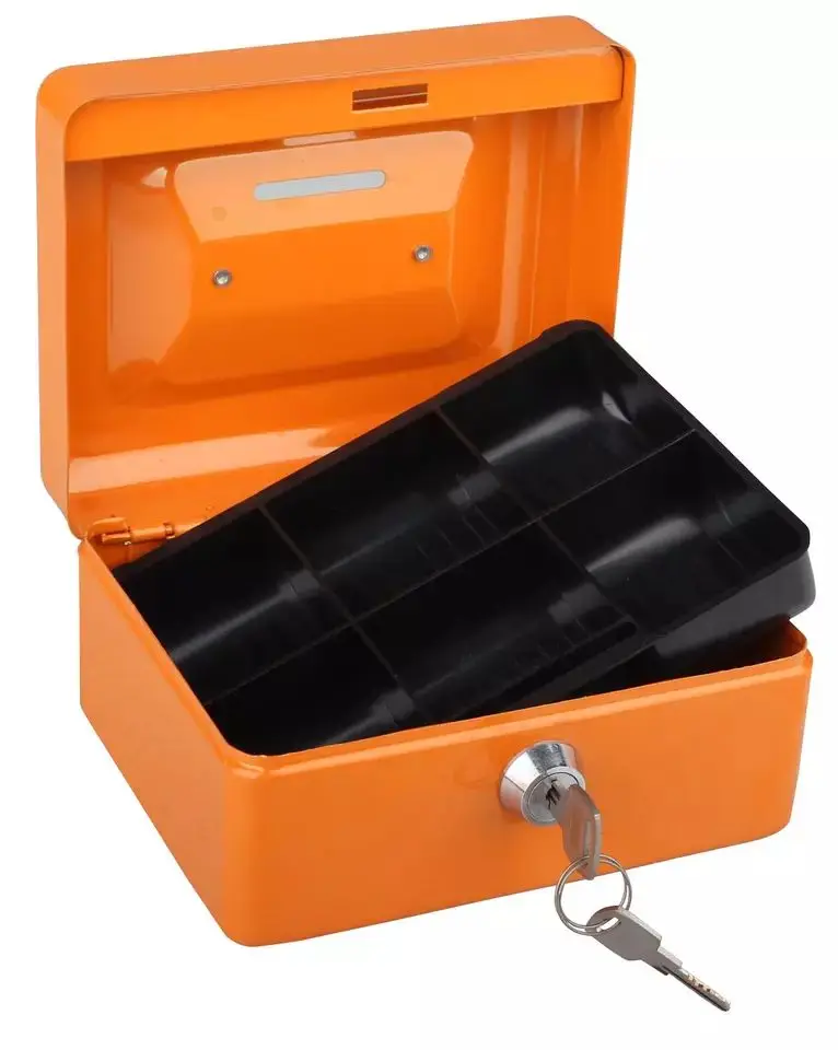 High profit margin products Medium Cash Box with Money Tray Small Safe Lock Box with Key