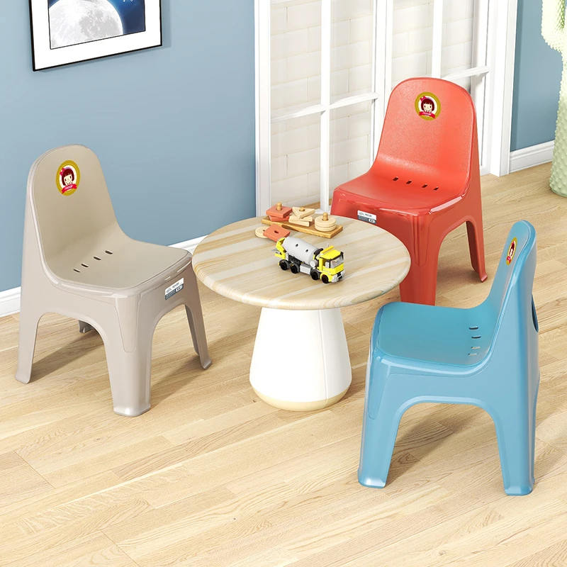 Children Furniture School Playroom Kids Chair with Anti Slip Feet Stackable Plastic Chairs with Back Rest
