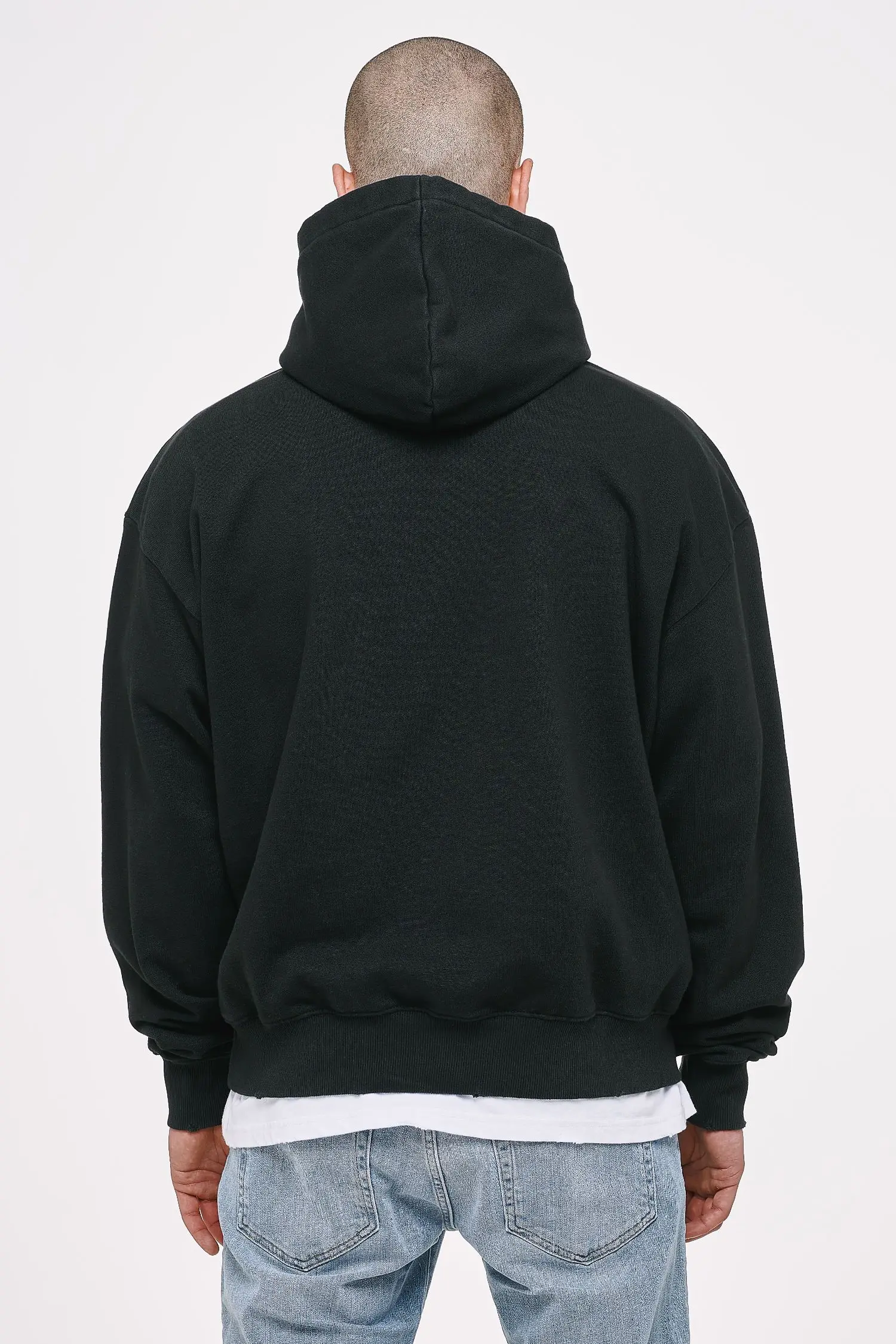 high quality 400gsm oversized no string french terry pullover hoodie heavyweight cotton blank hoodie