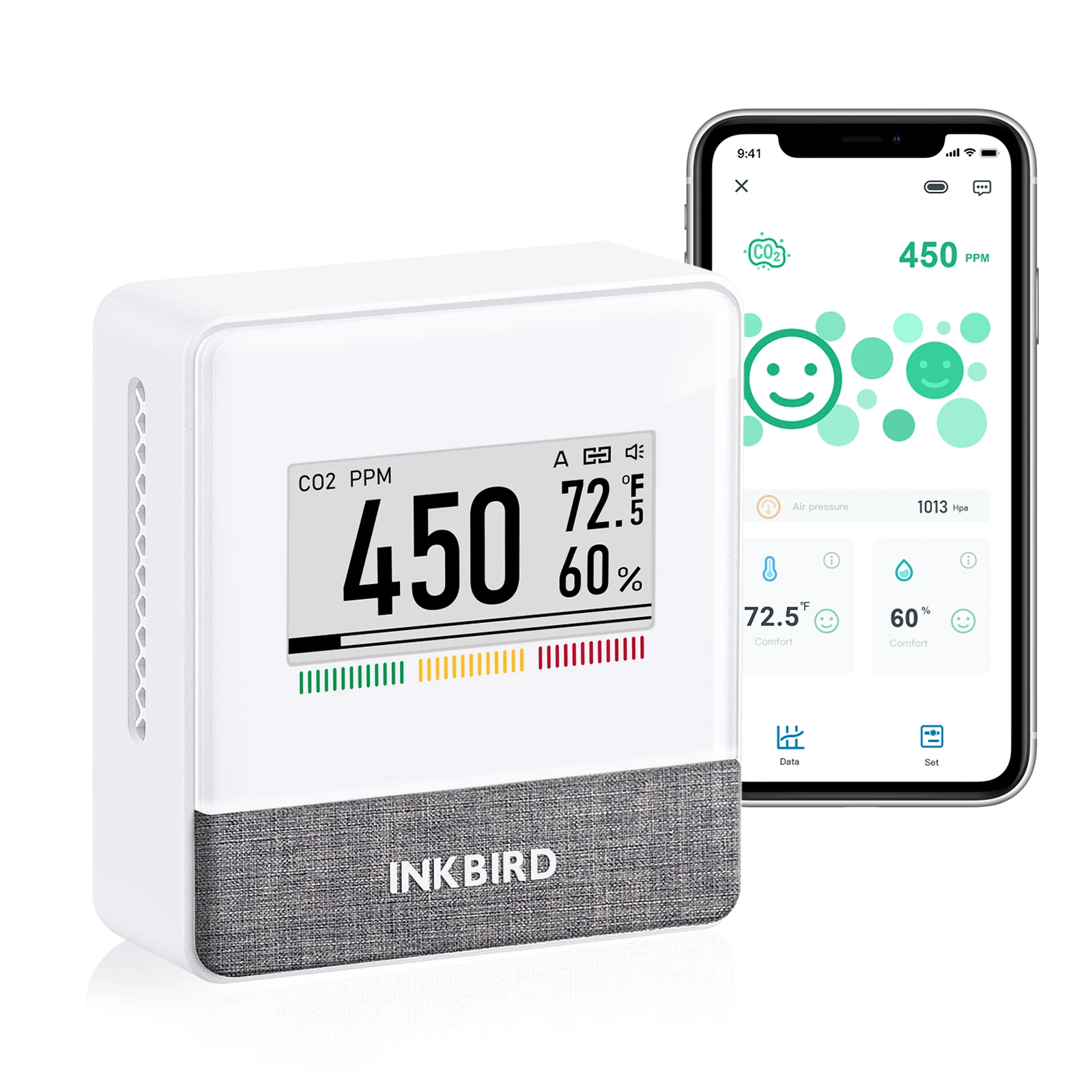 INKBIRD Air Monitor CO2 Sensor CO2 Monitor for Home Greenhouse Air Analyzer