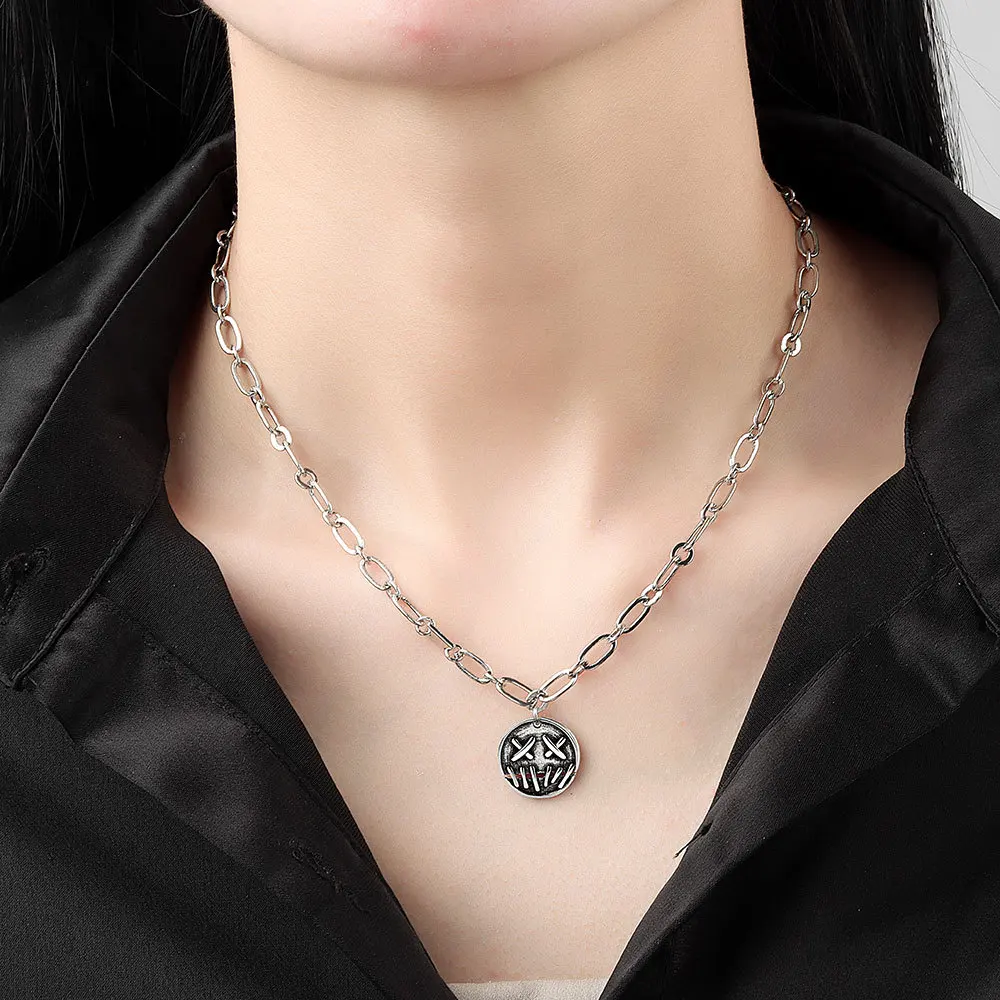 Korean Fashion Emoji necklace Couple Necklace Clavicle Chain For Men Womens Lover Necklace Christmas Party Jewelry