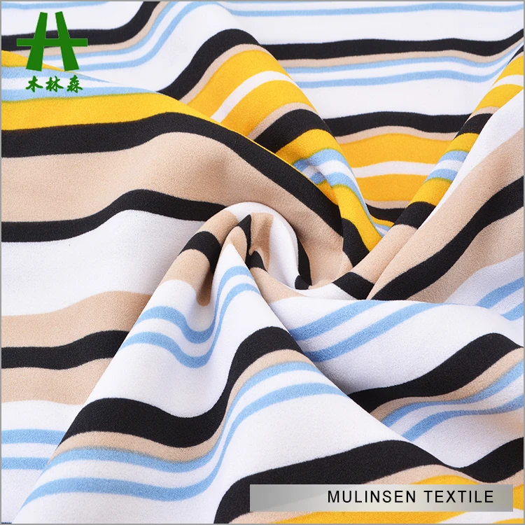 Mulinsen текстиль полосатый дизайн тканый креп-Жоржет ткань