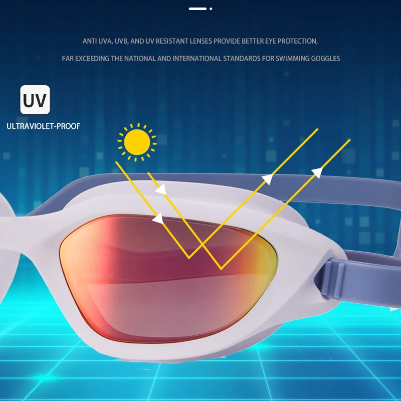 Professional Training Customized Logo Swimming Goggles No Leaking Anti Fog Uv Protection Adult Swim Goggles With Black Strap Oem