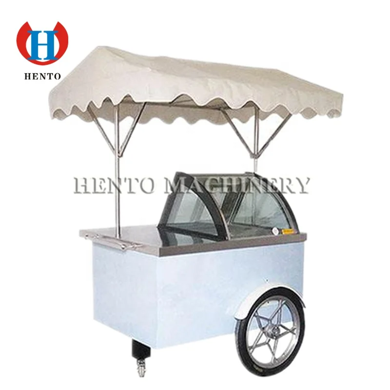 China Supplier Ice Cream Push Cart For Sale / Mobile Ice Cream Cart