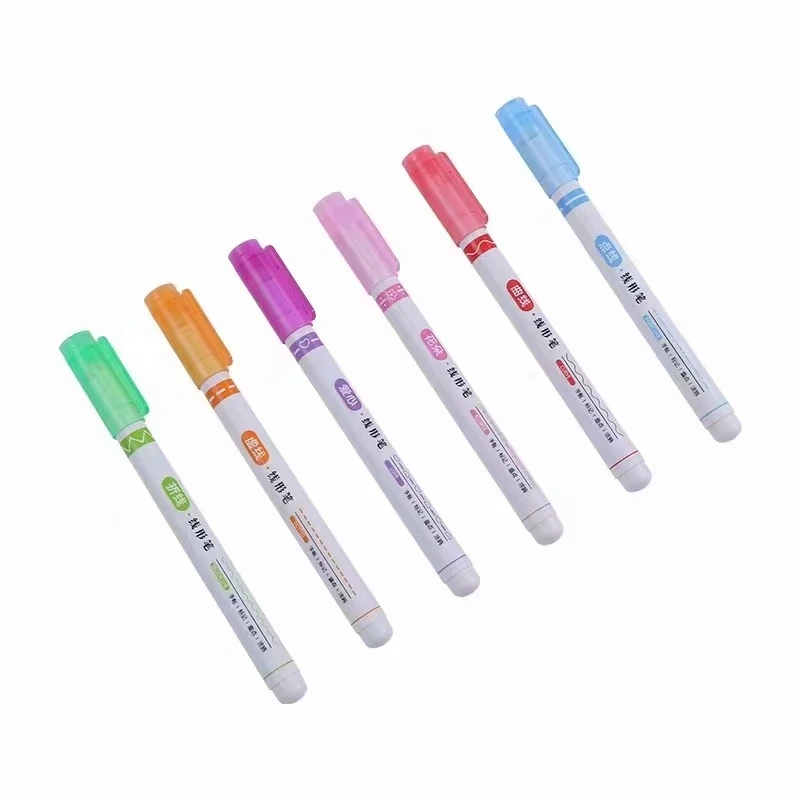 Wholesale hand newspaper fluorescent hand tent contour pen wavy line contour pen