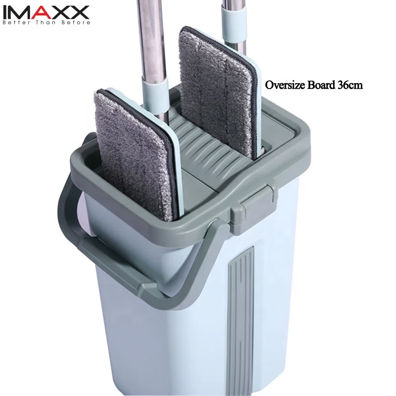 IMAXX Household New Magic Mop Durable Plastic Flat Quick Clean Mop with Telescopic Steel Handle Convenient and Easy to Use